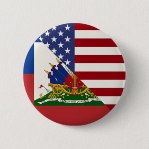 Haiti America Flag Half Haitian American Flag Ay 6 Cm Round Badge