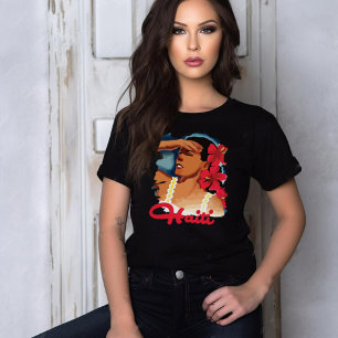 Haiti Caribbean Woman Red Travel T-Shirt