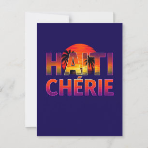 Haiti Chérie - Sunset tropical neon Postcard