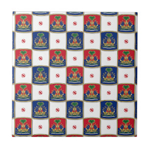 Haiti Coat of Arms Chequerboard Pattern — Haitian Ceramic Tile
