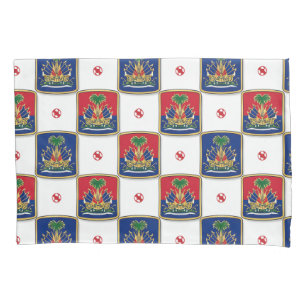 Haiti Coat of Arms Chequerboard Pattern — Haitian Pillowcase