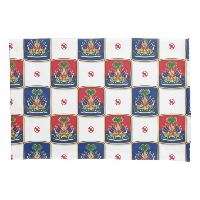 Haiti Coat of Arms Chequerboard Pattern — Haitian  Pillowcase (Front)