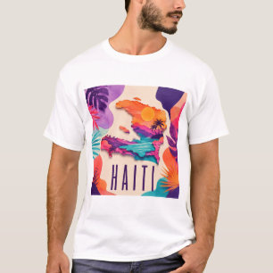 Haiti Contemporary Caribbean Collage T-Shirt