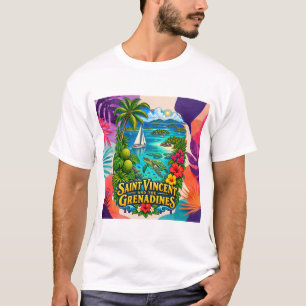 Haiti Contemporary Caribbean Collage T-Shirt