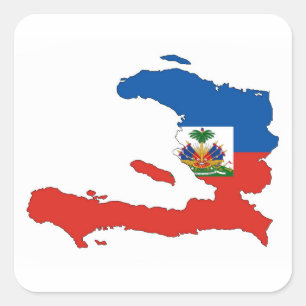 haiti country flag map shape symbol square sticker
