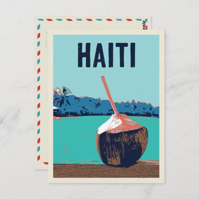 Haiti delicious coconut drink postcard (Front/Back)