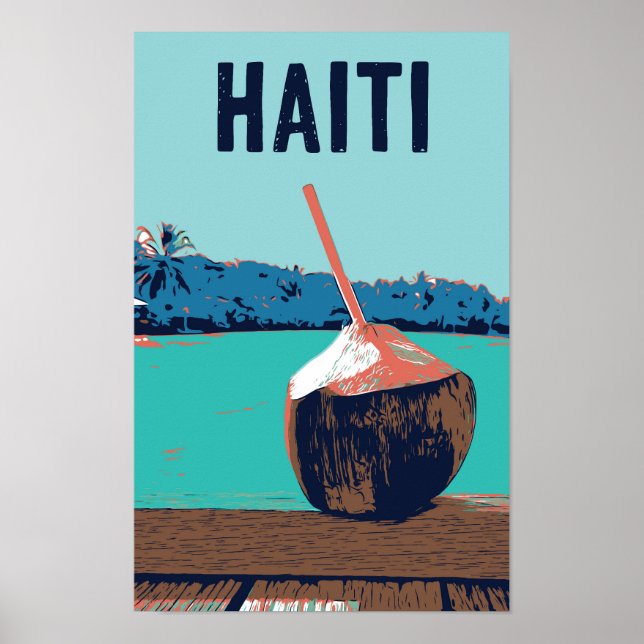 Haiti delicious coconut drink postcard poster (Front)
