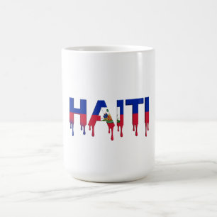 Haiti Drip Text   Caribbean Flag Design   Fan  Coffee Mug