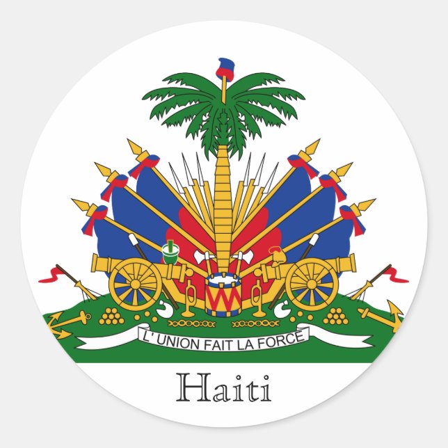 haiti emblem classic round sticker (Front)