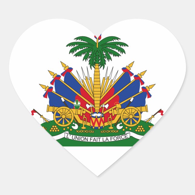 haiti emblem heart sticker (Front)