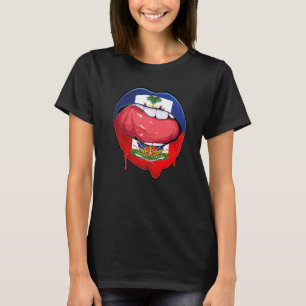 Haiti Fan Flag Mouth Soccer Haitian T-Shirt