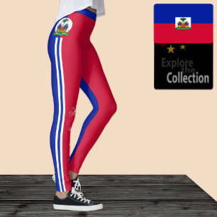 Haiti fashion leggings, Haitian Flag /sports Leggings