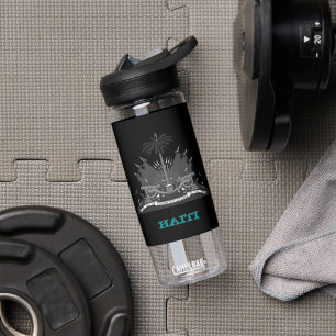 Haiti Fitness & Haitian coat of arms / flag Water Bottle
