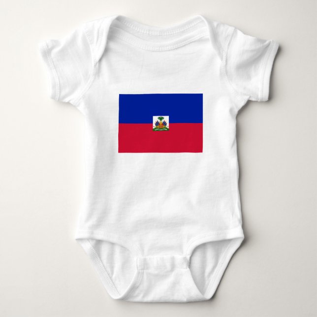 Haiti Flag Baby Bodysuit (Front)