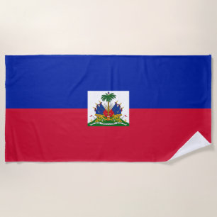 Haiti flag beach towel