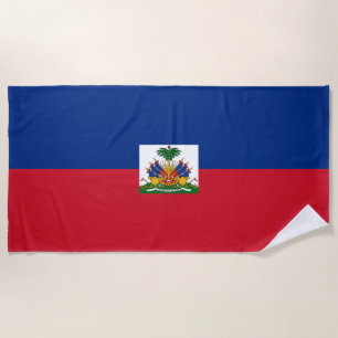 Haiti flag beach towel