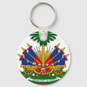 Haiti Flag Coat of Arms Keychain