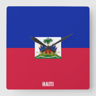 Haiti Flag Dazzling Patriotic Square Wall Clock