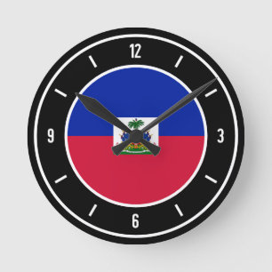 Haiti Flag Elegant Round Clock