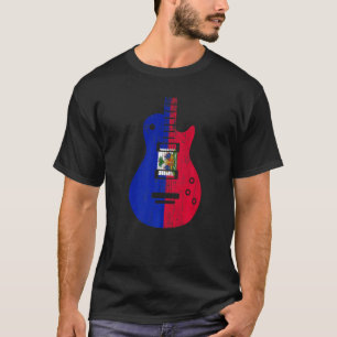Haiti Flag Guitar Vintage Musician T-Shirt