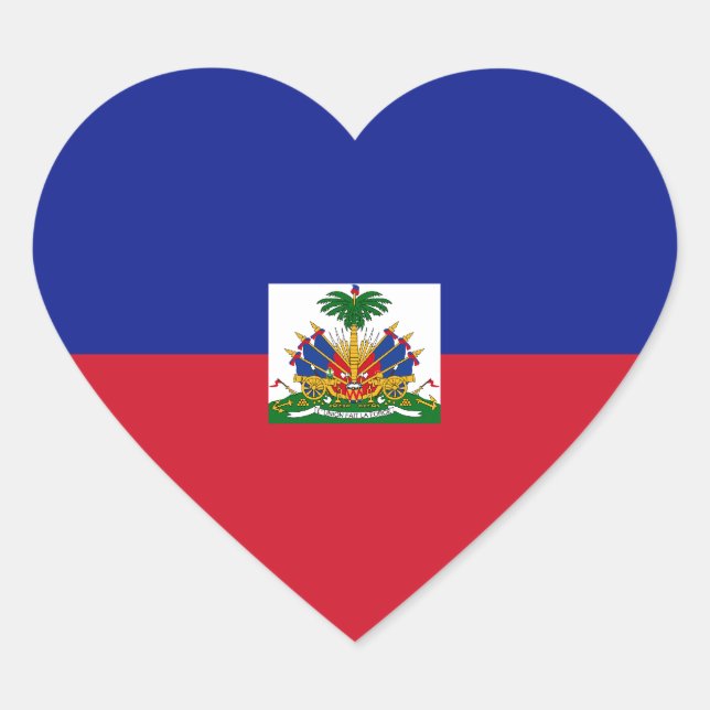 Haiti Flag Heart Sticker (Front)