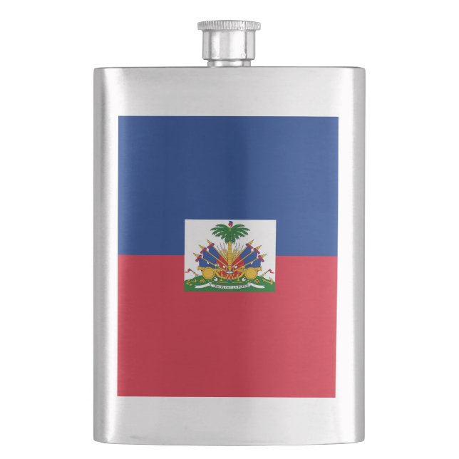 Haiti flag hip flask (Front)