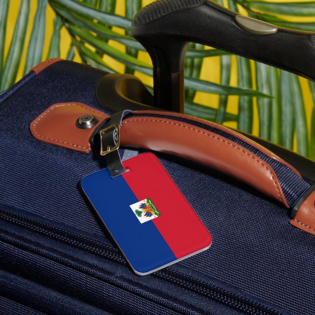 Haiti flag luggage tag (Front Insitu 1)