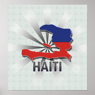 Haiti Flag Map 2.0 Poster