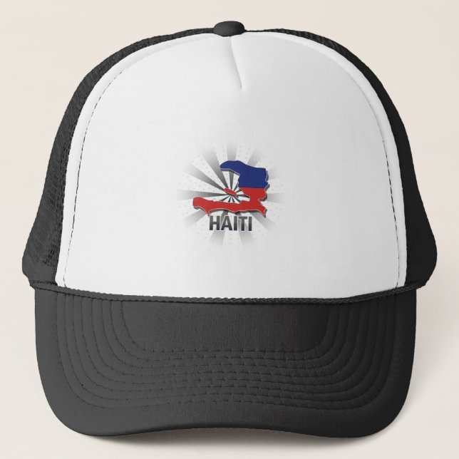 Haiti Flag Map 2.0 Trucker Hat (Front)