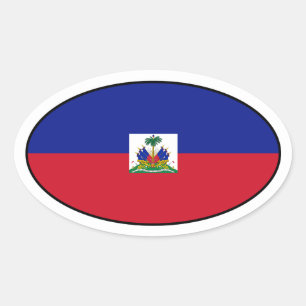 Haiti Flag Oval Sticker