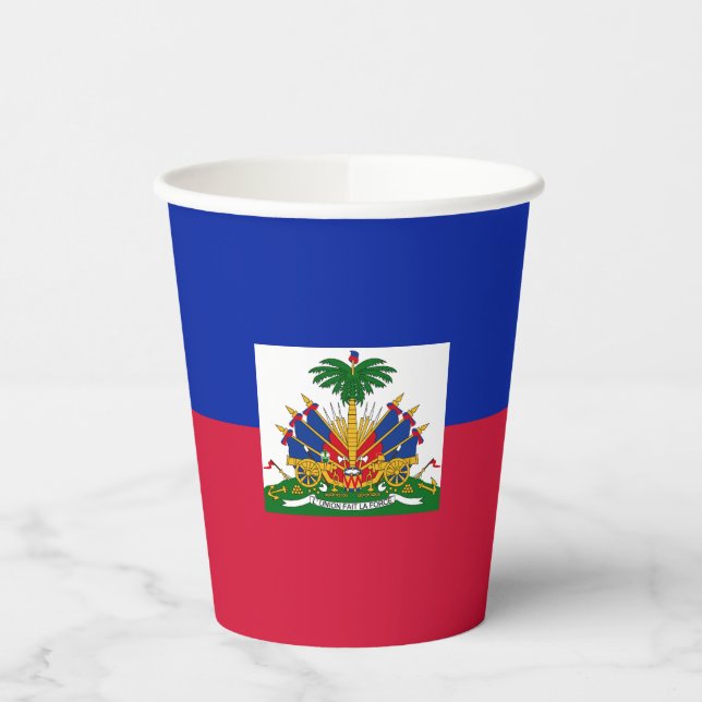 Haiti Flag Paper Cups (Left)