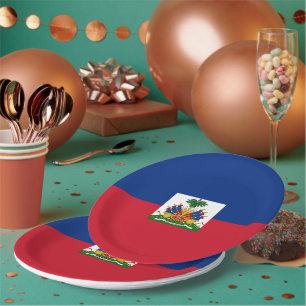 Haiti flag paper plate