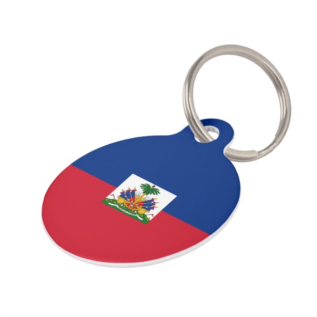 Haiti flag pet tag (Side)