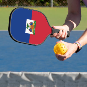Haiti flag pickleball paddle