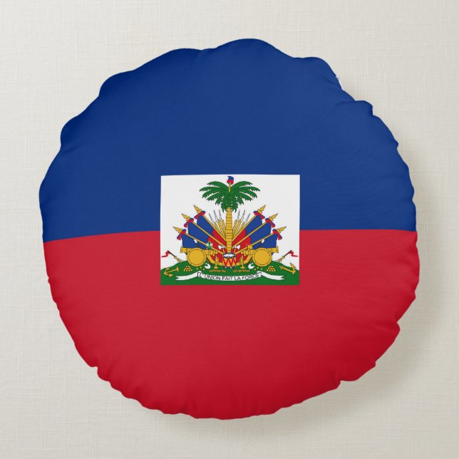 Haiti flag round cushion (Back)