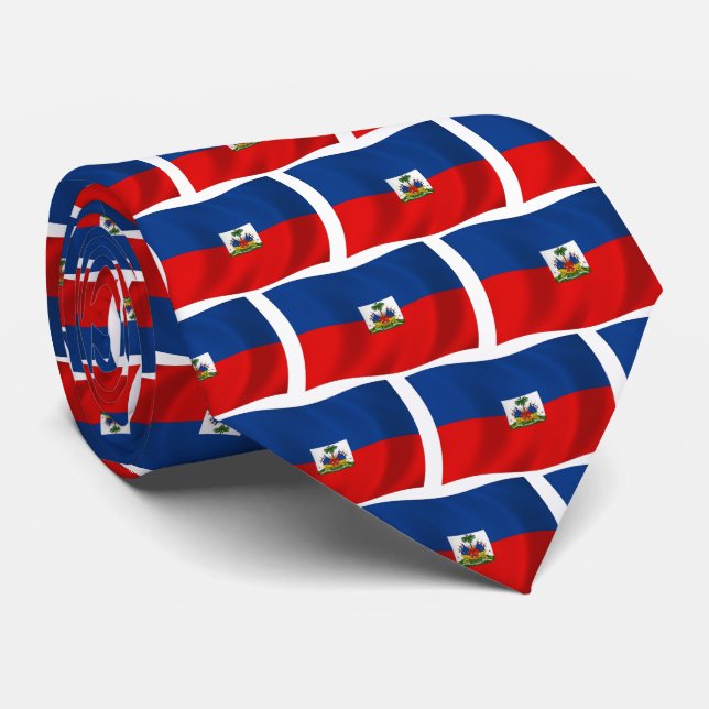 Haiti Flag Tie (Rolled)