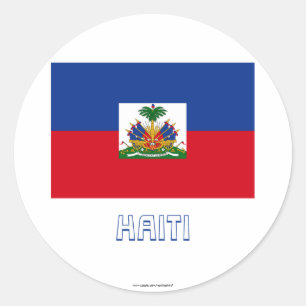 Haiti Flag with Name Classic Round Sticker