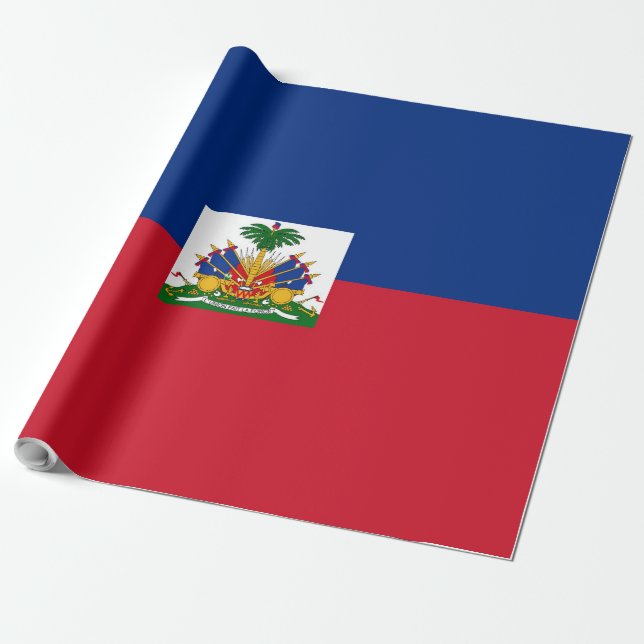 Haiti flag wrapping paper (Unrolled)