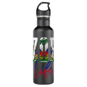 Haiti Flag Zoe Haitian Life Pride Vintage Haiti Pu 710 Ml Water Bottle