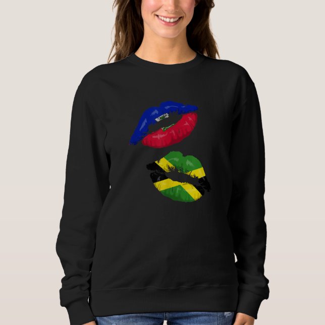 Haiti Haitian America Jamaica Caribbean Combo Mixe Sweatshirt (Front)