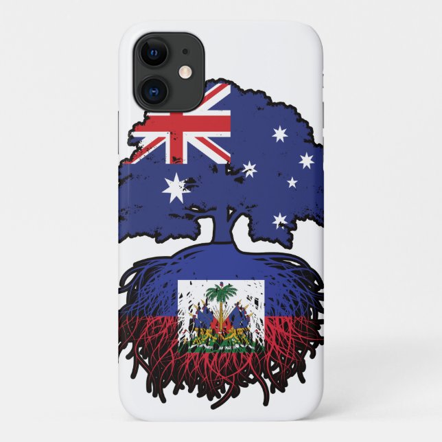 Haiti Haitian Australian Australia Tree Roots Flag Case-Mate iPhone Case (Back)