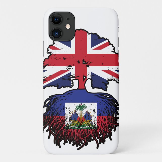 Haiti Haitian British UK Tree Roots Flag Case-Mate iPhone Case (Back)