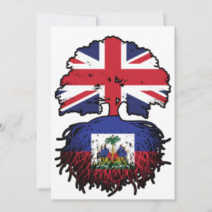 Haiti Haitian British UK Tree Roots Flag Invitation