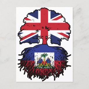 Haiti Haitian British UK Tree Roots Flag Postcard