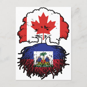 Haiti Haitian Canadian Canada Tree Roots Flag Postcard