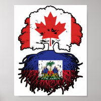 Haiti Haitian Canadian Canada Tree Roots Flag