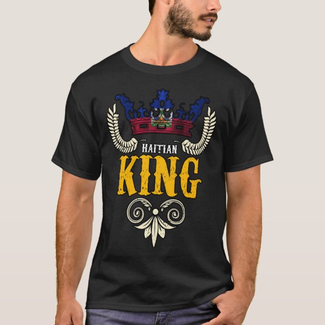 Haiti Haitian Flag Day Proud Ayiti King Crown T-Shirt (Front)