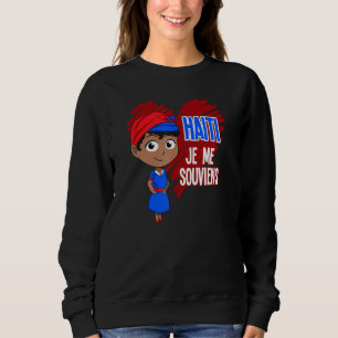 Haiti Haitian Flag Day Proud Ayiti Vintage Woman H Sweatshirt