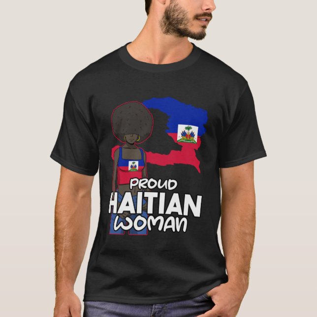 Haiti Haitian Flag Day Proud Woman Ayiti Girl T-Shirt (Front)