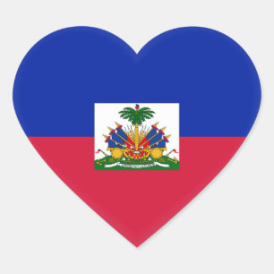 Haiti (Haitian) Flag Heart Sticker